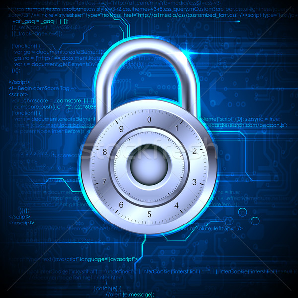 Veri güvenliği örnek kilitlemek kodlama bilgisayar teknoloji Stok fotoğraf © vectomart