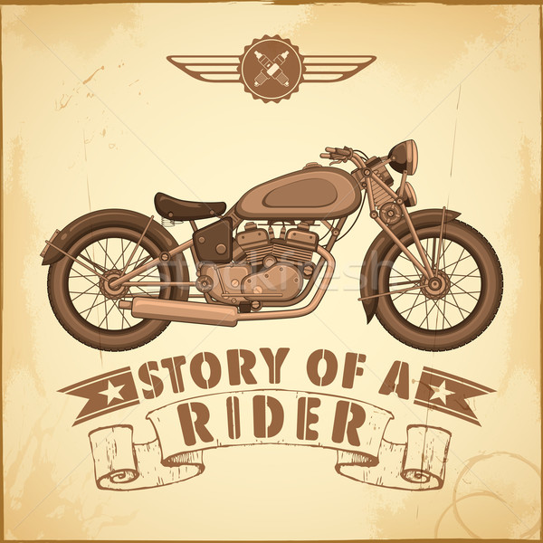 Vintage moto illustrazione retro strada design Foto d'archivio © vectomart