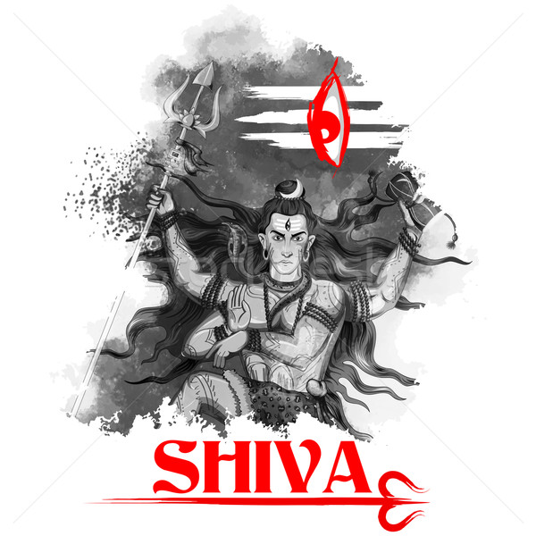 Lord Shiva Indian God Of Hindu Vector Illustration C Vectomart