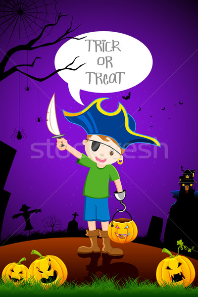 Kid in Halloween Costume Stock photo © vectomart