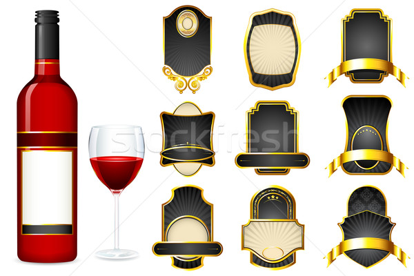 Wine Bottle with different Blank Label Stock photo © vectomart