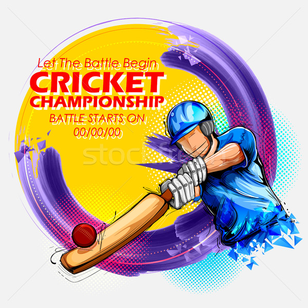 играет крикет чемпионат спортивных иллюстрация фон Сток-фото © vectomart