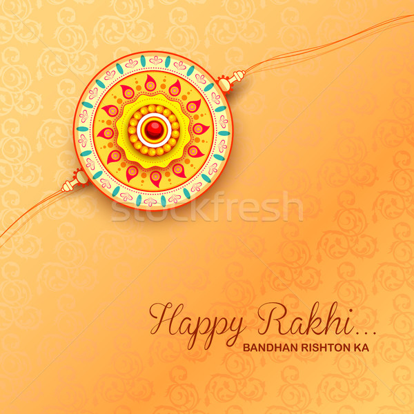 Greeting card with Decorative Rakhi for Raksha Bandhan background Stock photo © vectomart