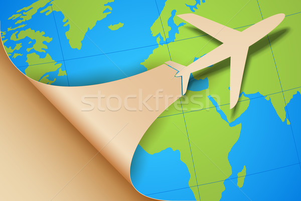 Foto d'archivio: Aereo · terra · mappa · illustrazione