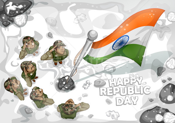 インド 軍 インド 幸せ 共和国 日 ストックフォト © vectomart