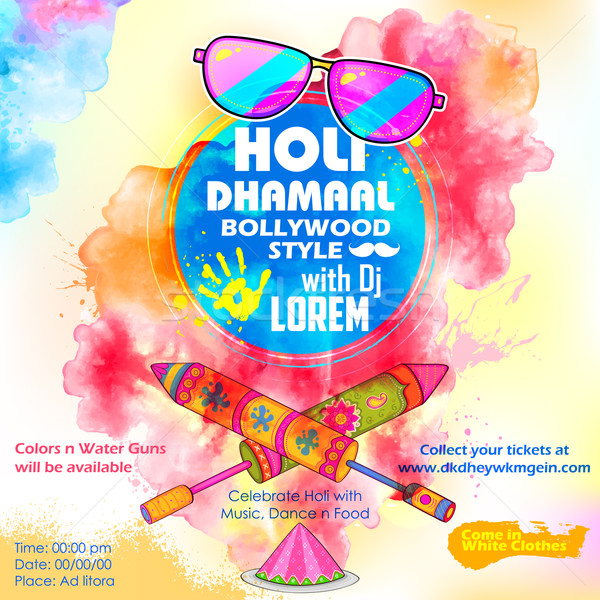 DJ party banner for Holi celebration Stock photo © vectomart