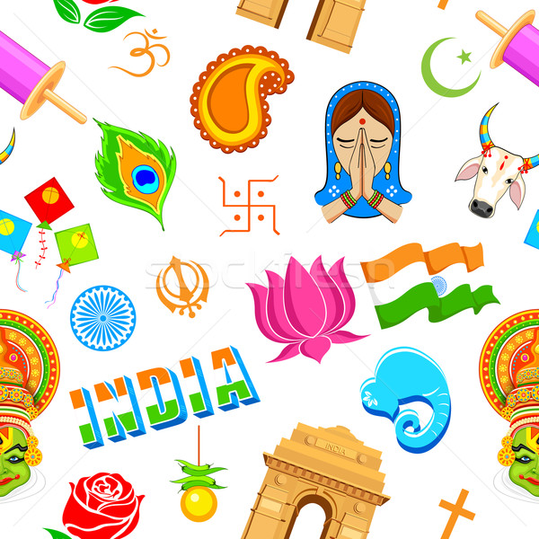Seamless Indian Pattern Stock photo © vectomart