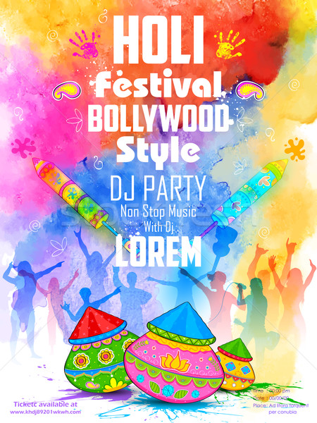 DJ party banner for Holi celebration Stock photo © vectomart