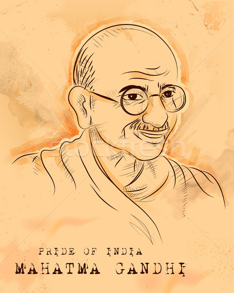 Vintage India background with Nation Hero and Freedom Fighter Mahatma Gandhi for Independence Day or Stock photo © vectomart