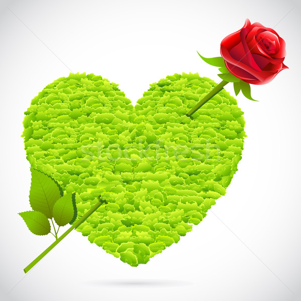 Grass Heart with Rose Arrow Stock photo © vectomart