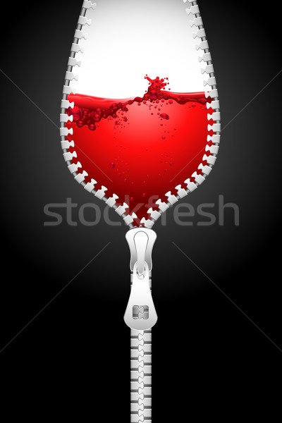 Vino cremallera ilustración apertura forma copa de vino Foto stock © vectomart