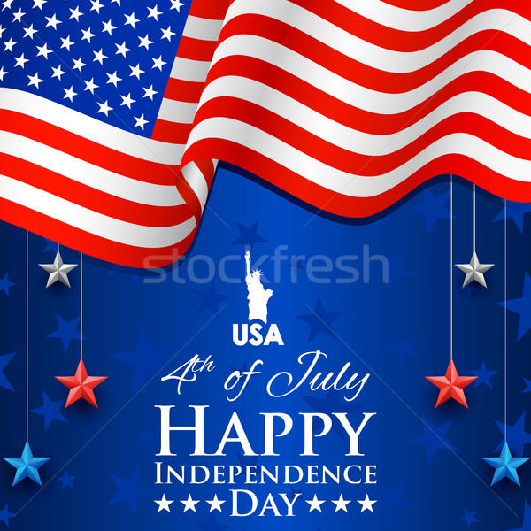 Dag amerika illustratie standbeeld vrijheid Stockfoto © vectomart