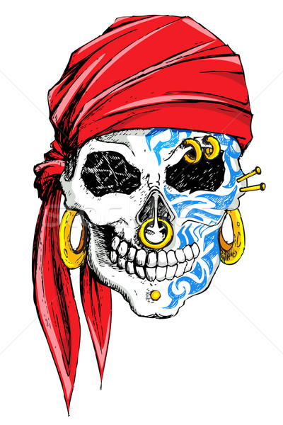 Decorated Skull Stock photo © vectomart