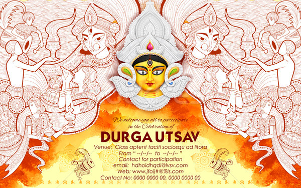 Goddess Durga in Subho Bijoya Happy Dussehra background Stock photo © vectomart