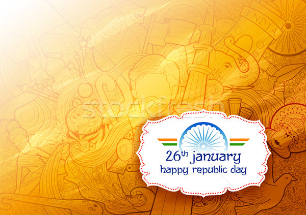 Banner with Indian flag for 26th January Happy Republic Day of India Stock photo © vectomart