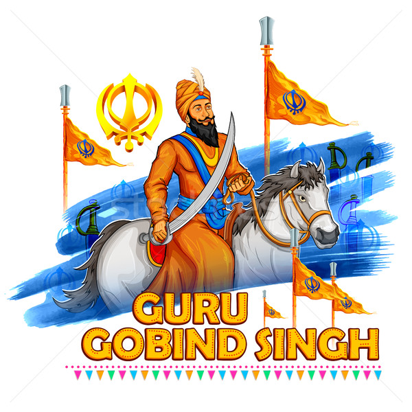 Happy Guru Gobind Singh Jayanti festival for Sikh celebration background Stock photo © vectomart