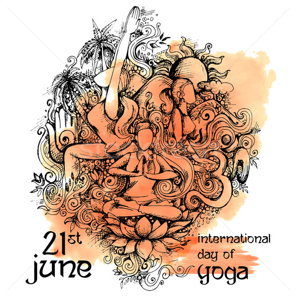 International Yoga Day on 21st June Stock photo © vectomart