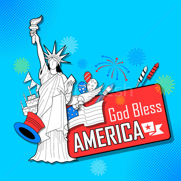 Gün Amerika örnek heykel özgürlük Stok fotoğraf © vectomart