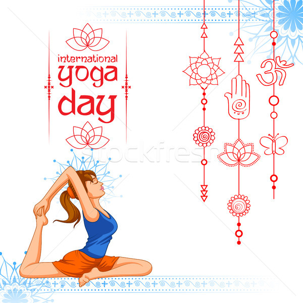 Internationale yoga dag illustratie vrouw wereld Stockfoto © vectomart