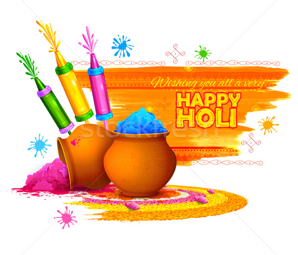 Happy Holi Background for Festival of Colors celebration greetings Stock photo © vectomart