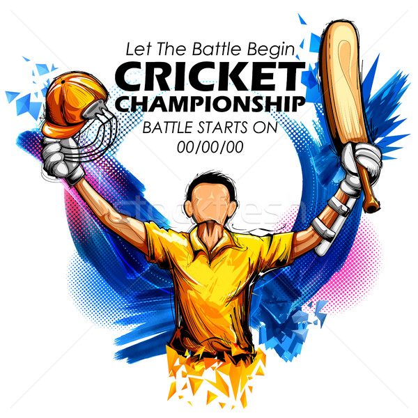 Jugando cricket campeonato deportes ilustración fondo Foto stock © vectomart