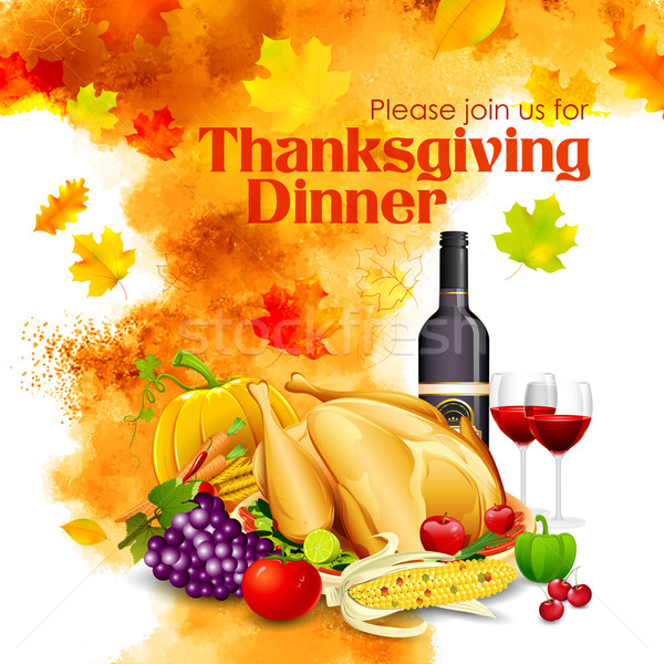 Happy Thanksgiving dinner celebration Stock photo © vectomart