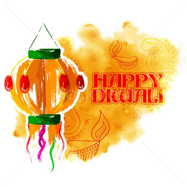 Hanging kandil on happy Diwali Holiday background for light festival of India Stock photo © vectomart