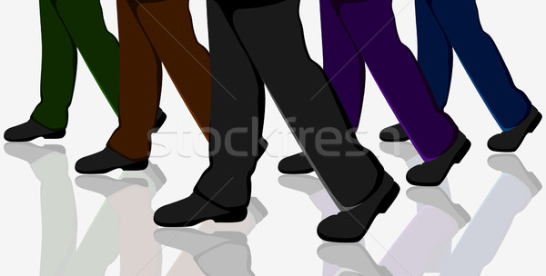 Gens d'affaires marche illustration foule route affaires [[stock_photo]] © vectomart