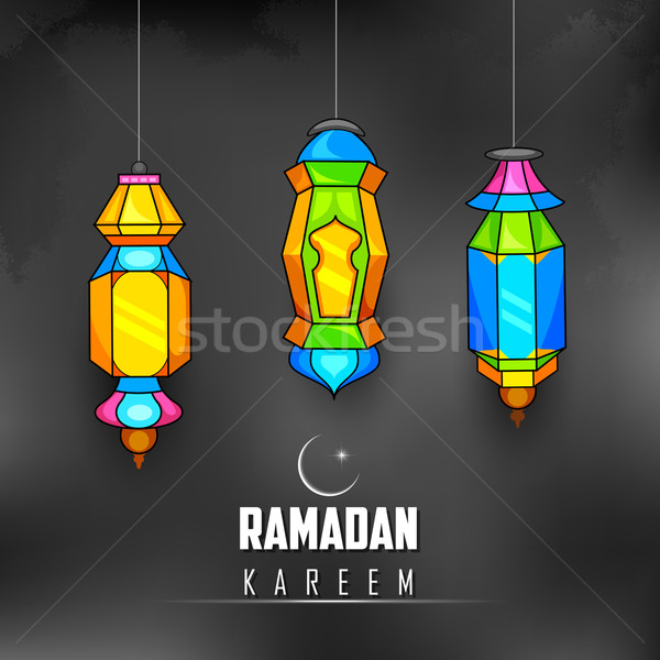 Ramadan generoso illustrazione lampada luce Foto d'archivio © vectomart