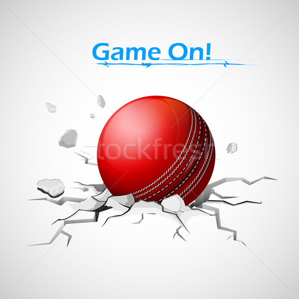 板球 球 落下 地面 裂紋 商業照片 © vectomart