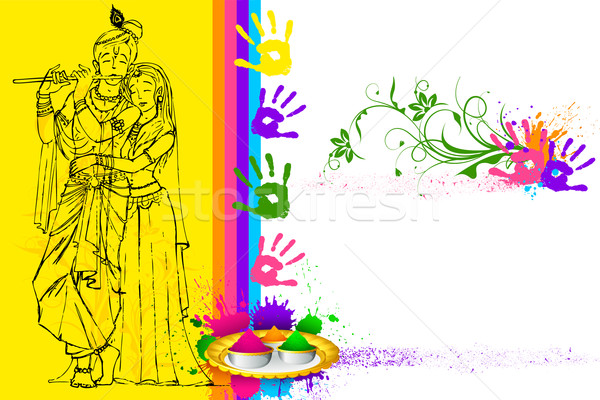 Papel de parede ilustração krishna amor pintar fundo Foto stock © vectomart