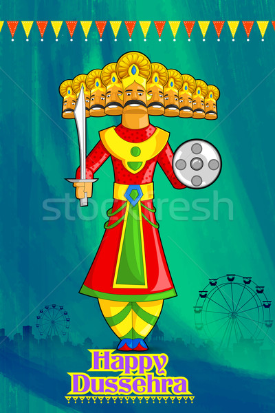 Stock photo: Ravan in Dussehra advertisment and promotion poster