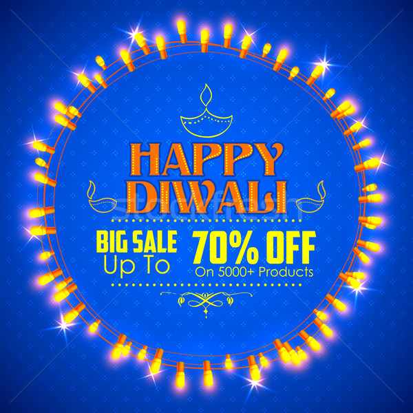 Happy Diwali background decorated with light Stock photo © vectomart