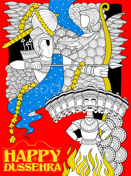 лук стрелка иллюстрация фестиваля Индия плакат Сток-фото © vectomart