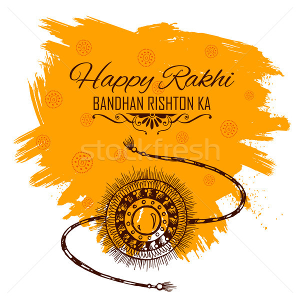 Greeting card with Decorative Rakhi for Raksha Bandhan background Stock photo © vectomart