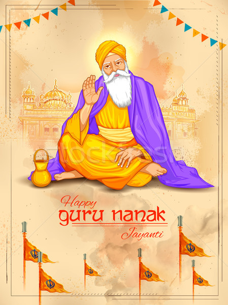 Happy Gurpurab, Guru Nanak Jayanti festival of Sikh celebration background Stock photo © vectomart