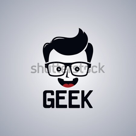 Geek nerd facet nauki chłopca Zdjęcia stock © vector1st
