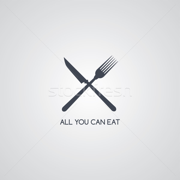 Garfo faca restaurante vetor arte Foto stock © vector1st