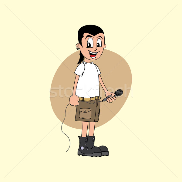 male cartoon character singer music band Stock photo © vector1st