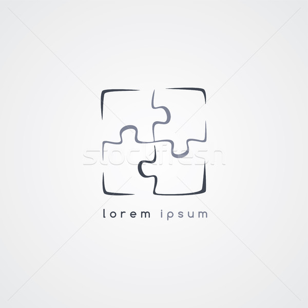 puzzle jigsaw logo sign template Stock photo © vector1st