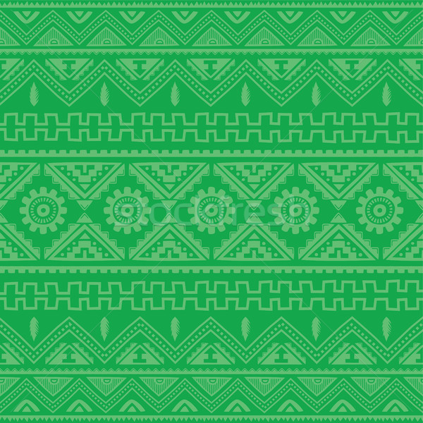 Stock photo: green native american ethnic pattern