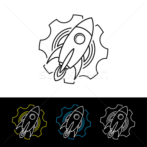 Przestrzeni rakietowe logo wektora sztuki Zdjęcia stock © vector1st