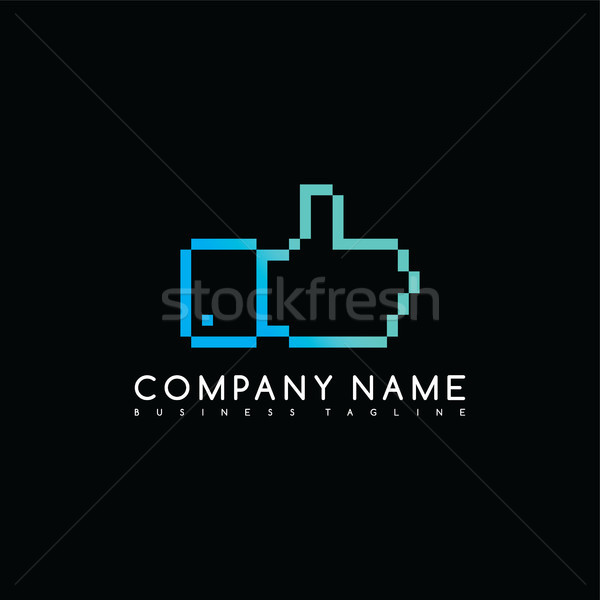 Daumen up Marke Unternehmen Vorlage logo Stock foto © vector1st