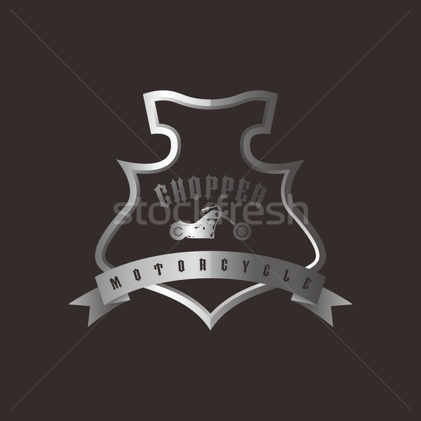 Błyszczący srebrny tarcza motocykla wektora sztuki Zdjęcia stock © vector1st