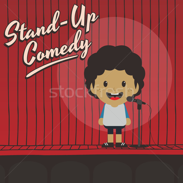 male stand up comedian cartoon character Stock photo © vector1st