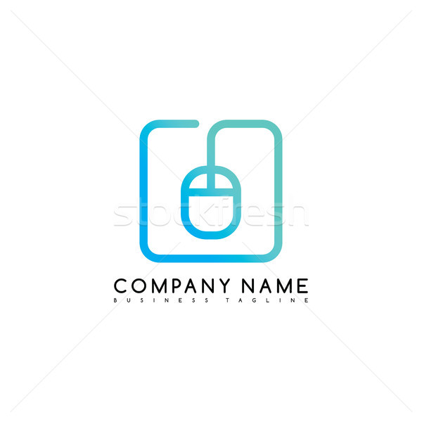Maus klicken Marke Unternehmen Vorlage logo Stock foto © vector1st