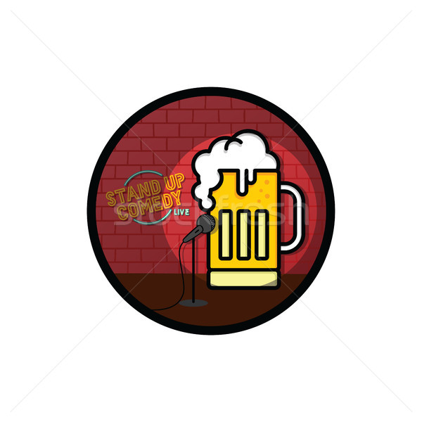 Stock photo: stand up comedy beer theme