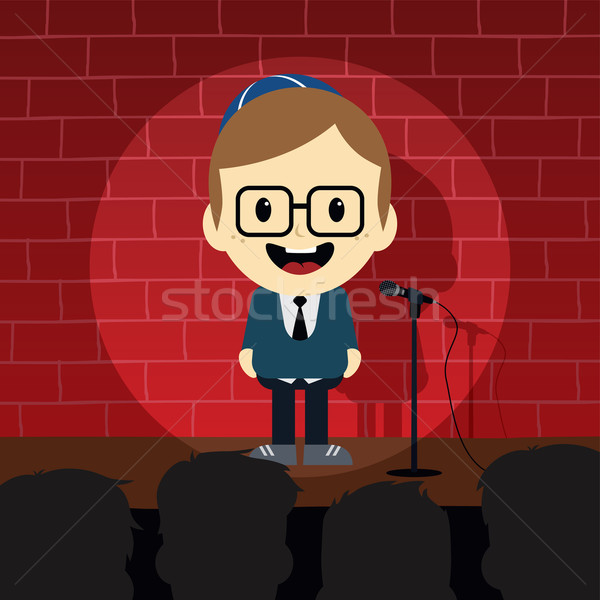 Stand up commedia cartoon uomo design Foto d'archivio © vector1st
