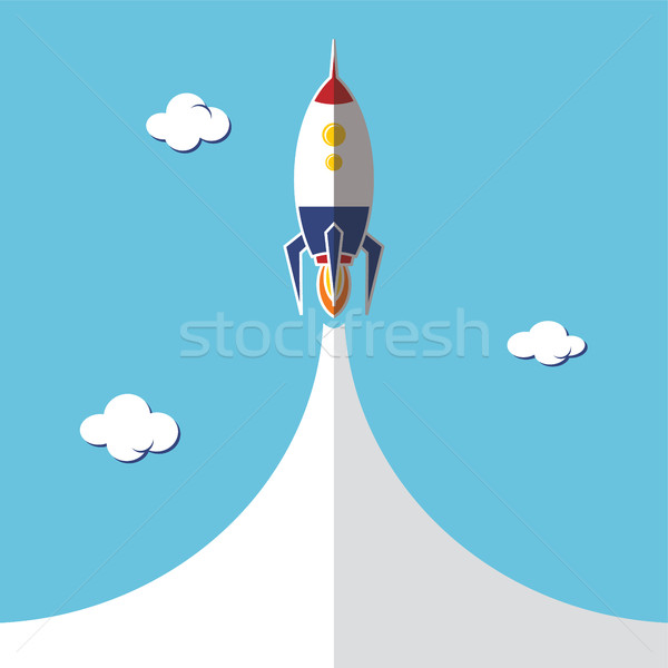 Rakete Schiff Vektor Kunst Illustration Stock foto © vector1st