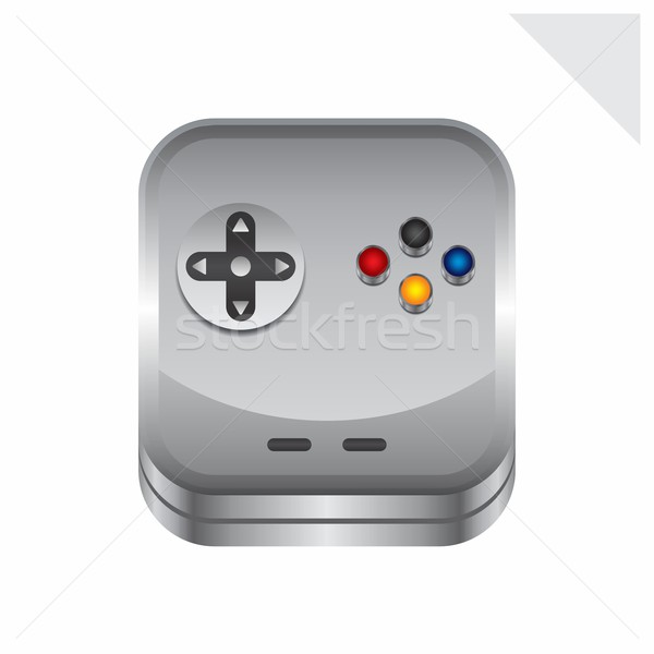 Jeu consoler icône bouton vecteur graphique [[stock_photo]] © vector1st